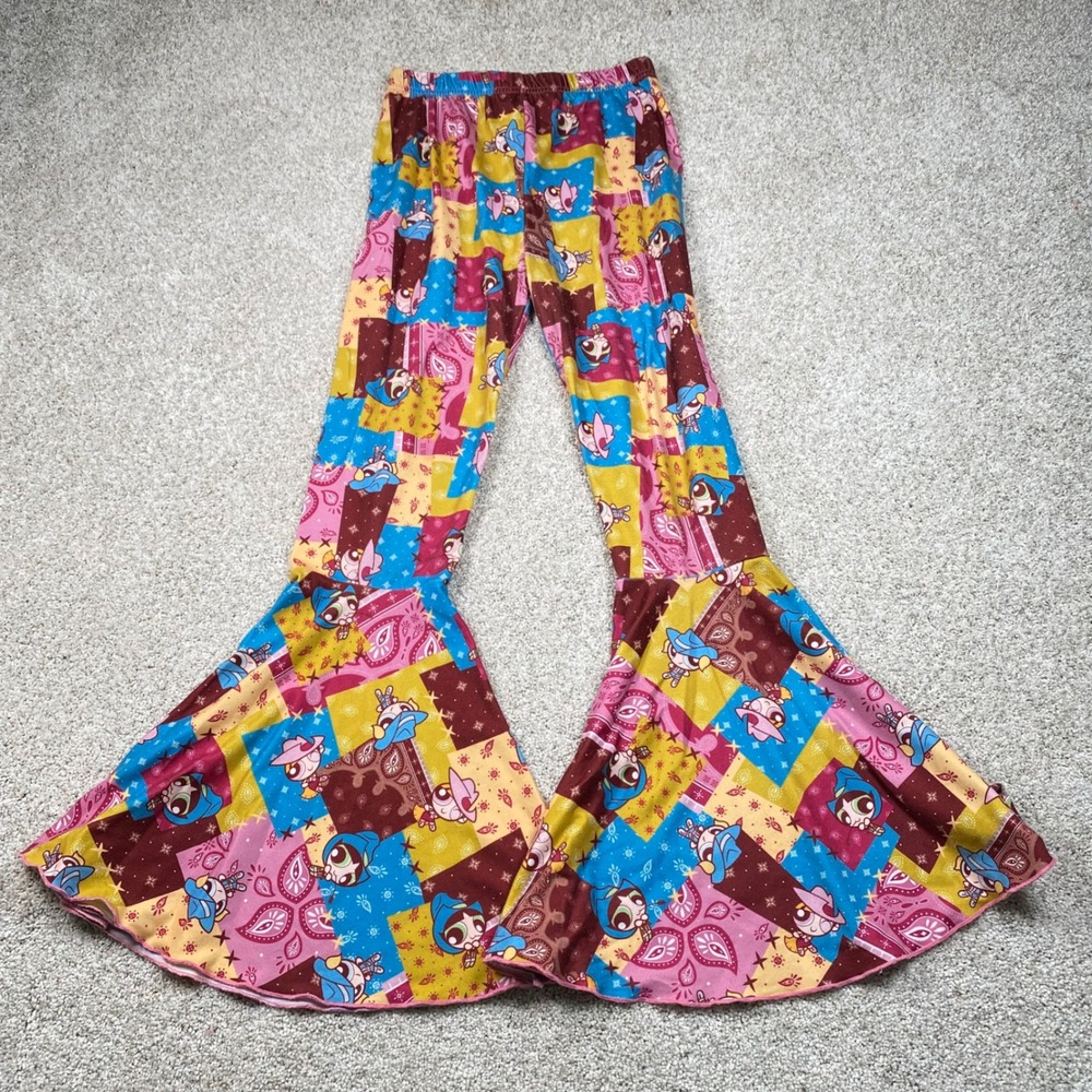 Powerpuff Girls Cartoon Patchwork Bell Bottoms SHEIN‎ Kids Size 12Y Cowgirl